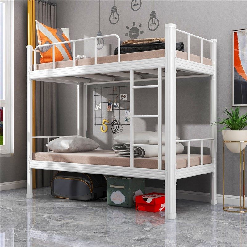 上下铺铁架床双层床铁艺床学生宿舍床铁床员工公寓寝室铁架双人床