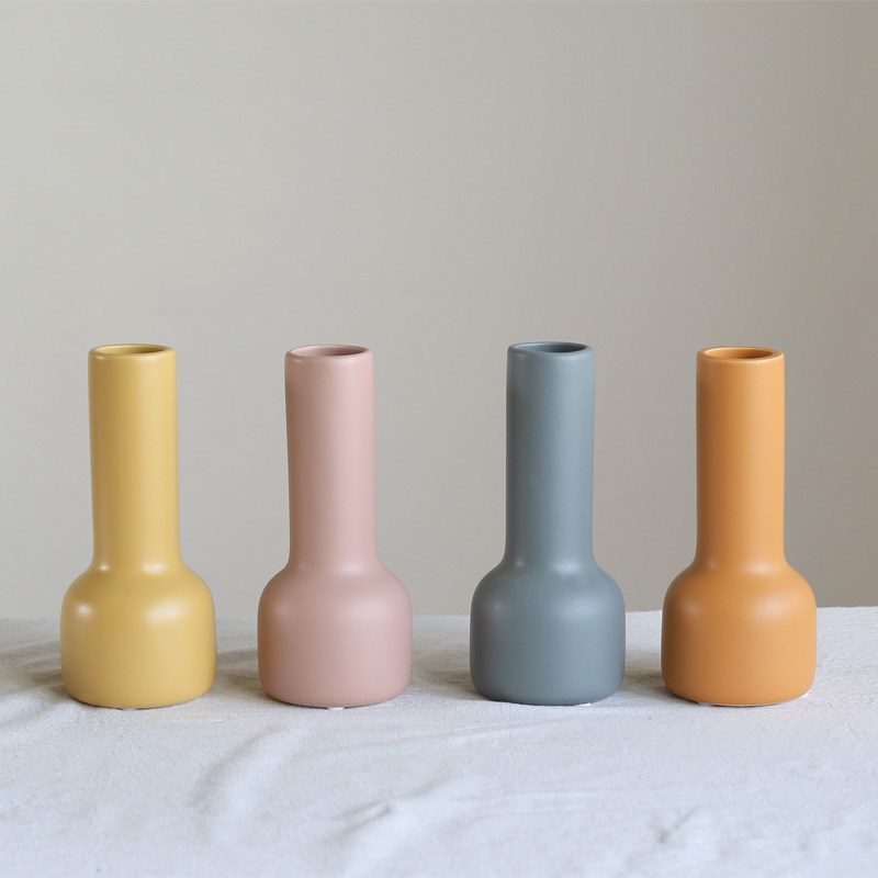追花【小彩瓶】北欧风格创意简约彩色陶瓷花瓶摆件插花软装饰品