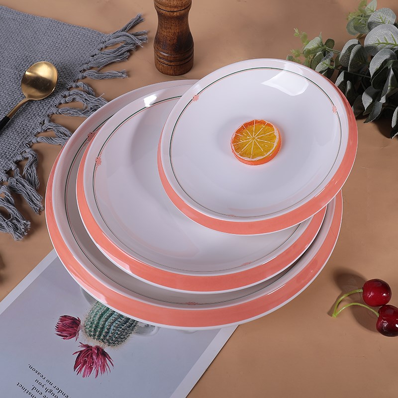 密胺仿古盘火锅特色菜盘子创意复古餐具土菜馆农家乐汤盘大碗商用