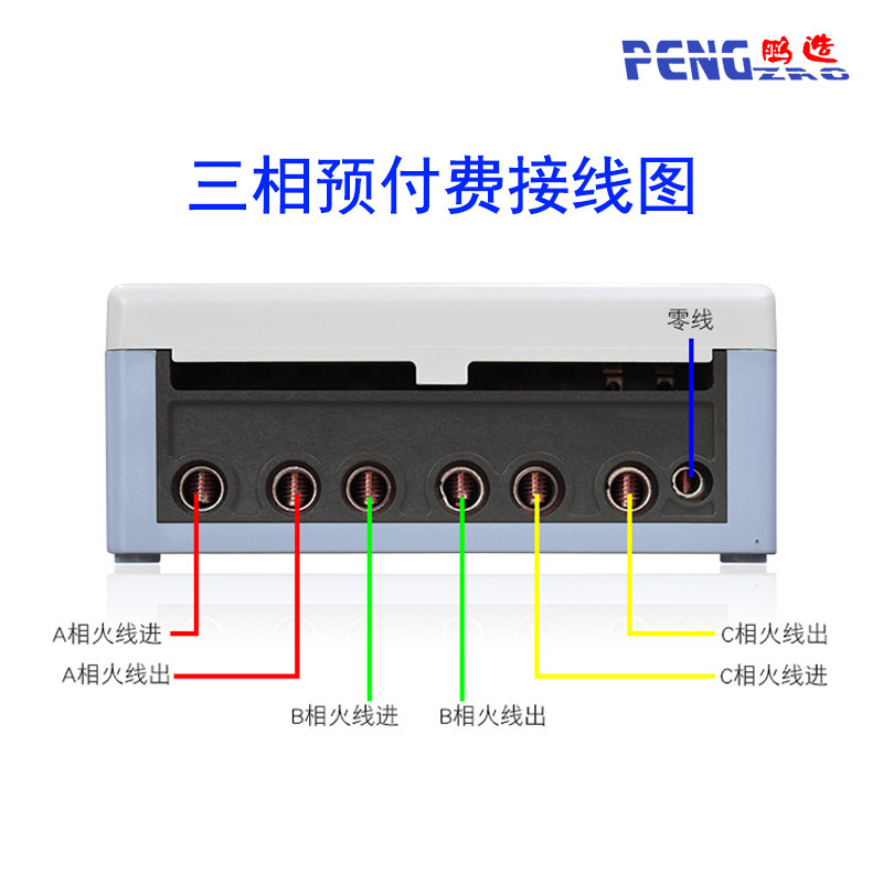 鹏辉三相四线预付费IC插卡式电能表智能电度表380v插卡电表电子式