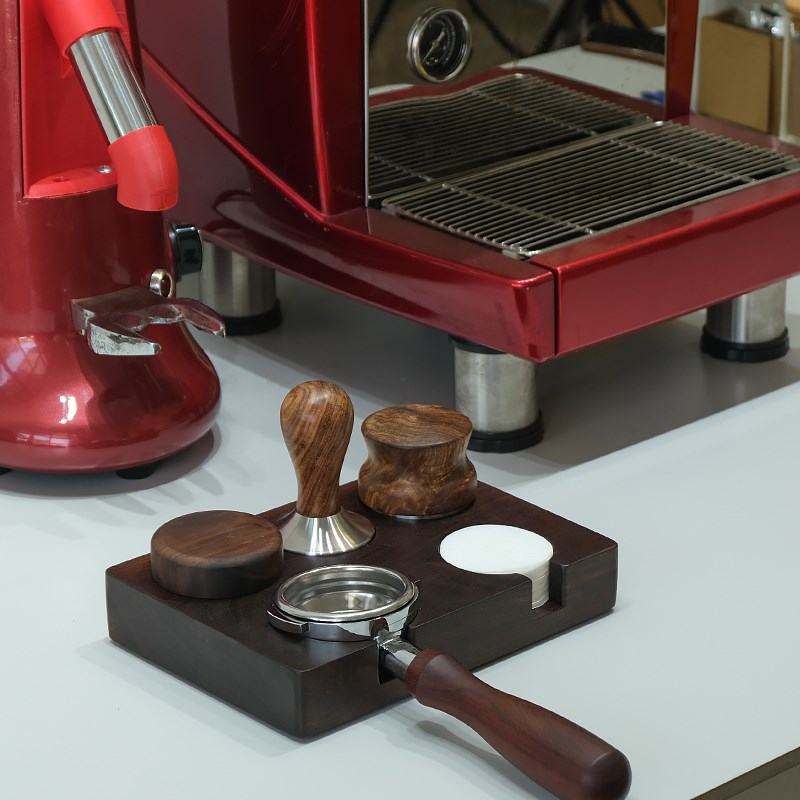 咖啡机手柄压粉底座布粉器压粉器过滤纸布粉针多合一底座58mm收纳