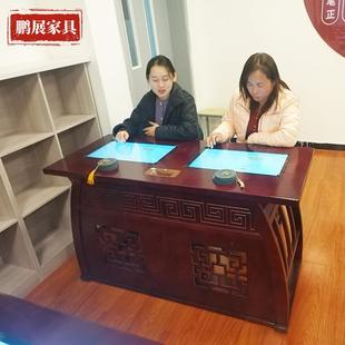 学校新中式 教学桌椅榆木临摹书画桌全套数字化系统教学课程学习桌