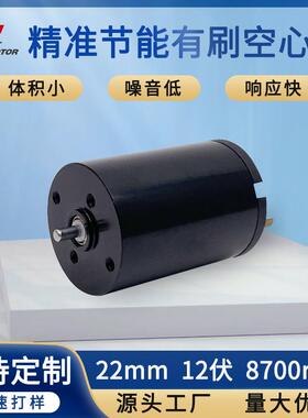 大力矩2230有刷空心杯电机长寿命低噪音12V24V22mm空心杯马达