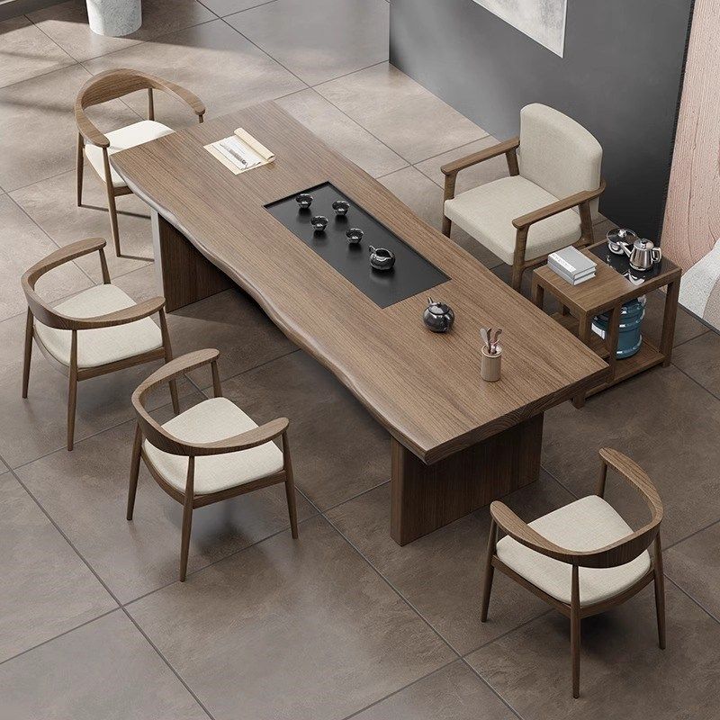 实木茶桌茶盘泡茶桌椅组合现代简约家用功夫一体大板茶台后现代桌,住宅家具,家用茶台/茶桌,淘宝优惠券,粉丝福利购,淘宝优惠卷