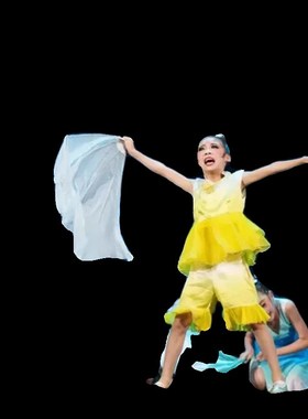 第十二届小荷风采俺是黄河水演出服可变装舞蹈表演服鱼骨软扇道具