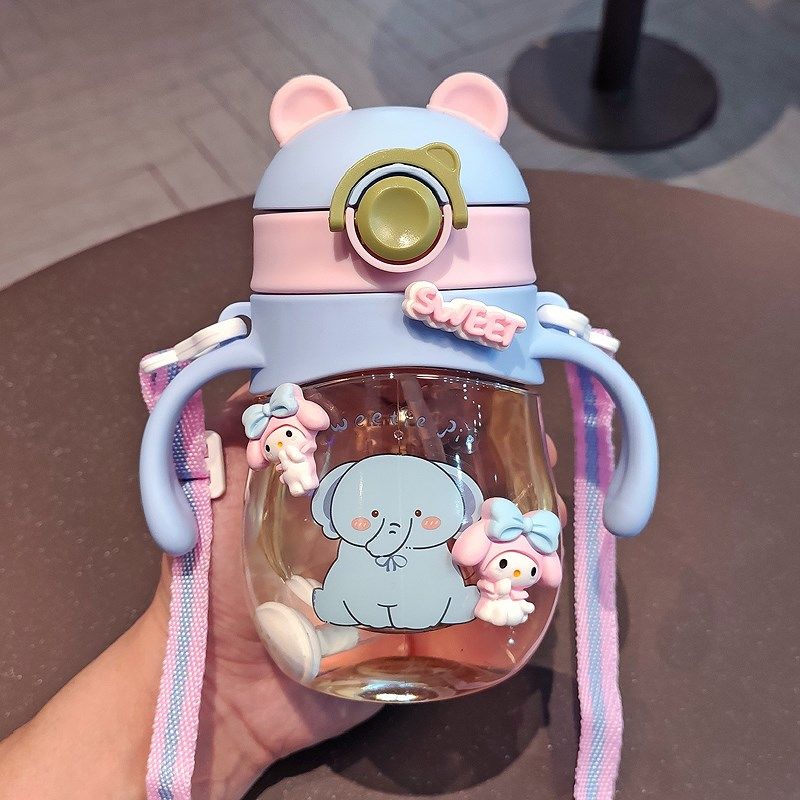 儿童水杯男女孩夏季幼儿园上学专用吸管杯斜挎防漏杯子带刻度水壶,婴童用品,儿童水杯,淘宝优惠券,粉丝福利购,淘宝优惠卷