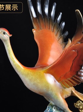 彩铜松鹤延年摆件送爷爷奶奶长辈生日贺寿祝寿礼物家居玄关装饰品