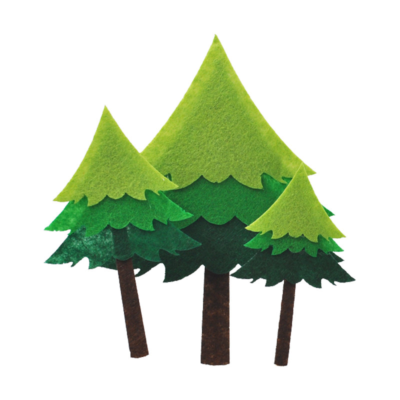 包邮森系多种彩色小树插牌烘焙蛋糕装饰百搭款森林毛球树松树插件