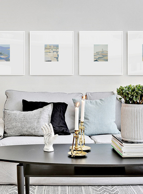 蓝田 法式清新风景装饰画简约小众卧室床头画高端客厅二联墙壁画