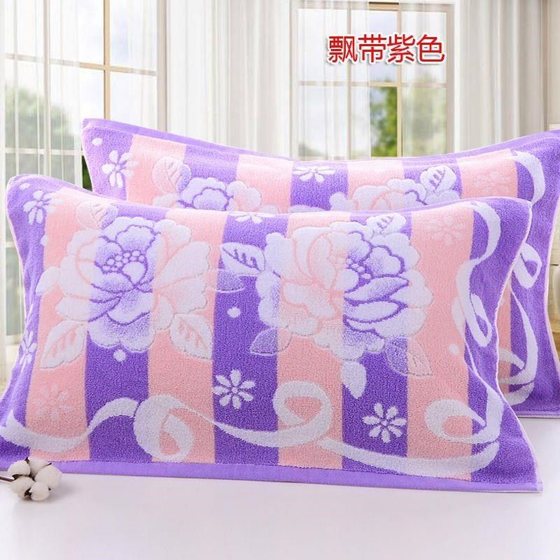 新疆西藏包邮纯棉枕巾加大加厚柔软一对装不掉色吸汗卡通四季52*7