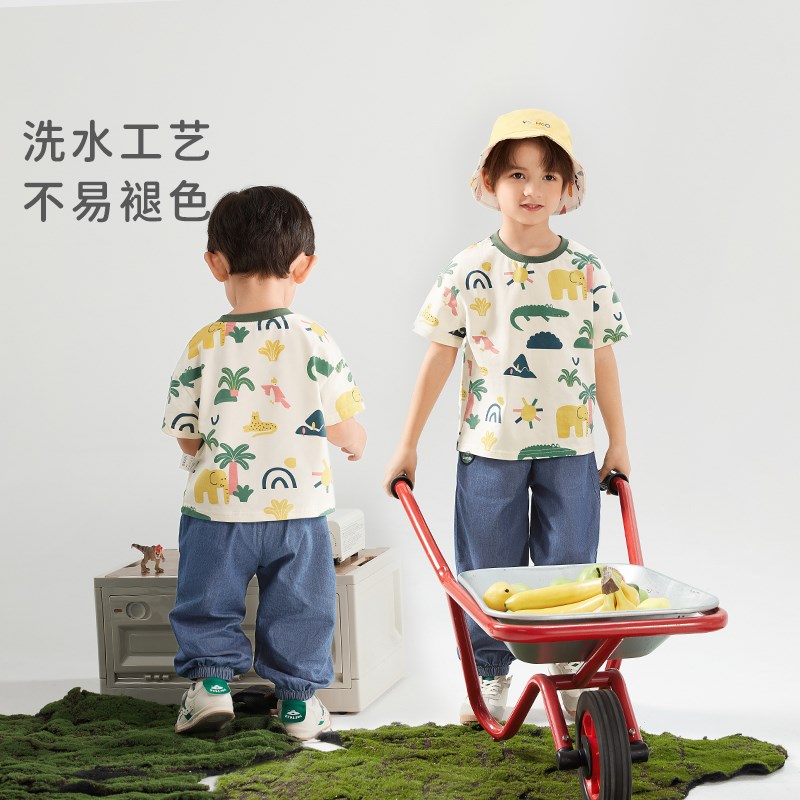 男童套装夏款2024新款小宝宝短袖两件套洋气幼童衣服夏季儿童夏装