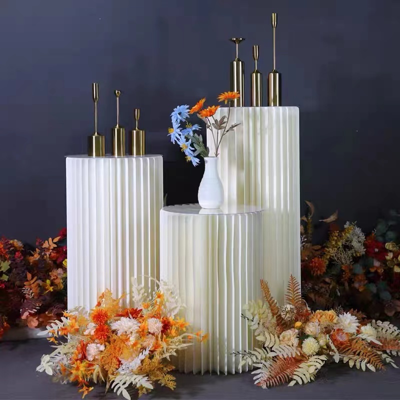 婚庆折甜品台折叠罗马柱路引加密便携柱子圆形立柱摆件生日装饰台