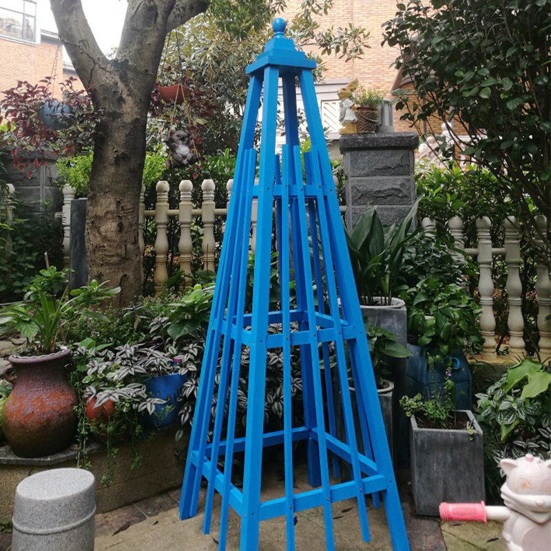 植物爬藤架实木花园阳台宝塔花架攀爬创意架子欧月铁线莲支架田园