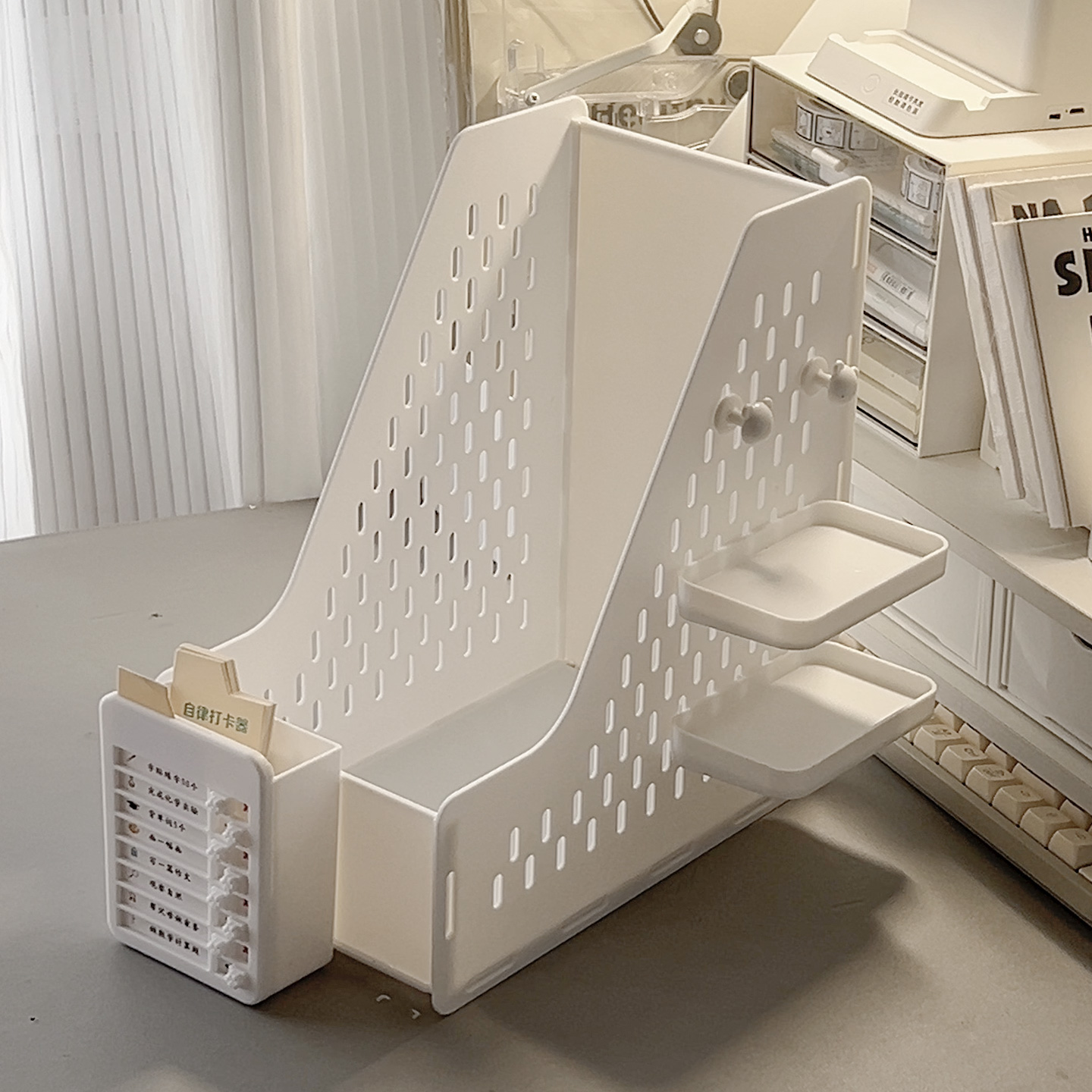 洞洞板加宽大容量文件夹资料架