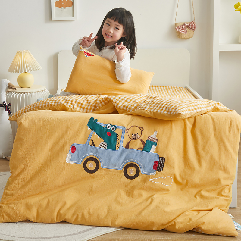 幼儿园被子三件套纯棉新生儿婴儿床上用品宝宝儿童被褥含芯六件套