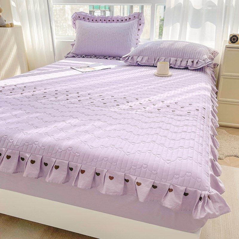 全棉床笠带裙边加厚夹棉纯棉防滑花边床罩单件a类母婴级四季通用,床上用品,床笠,淘宝优惠券,粉丝福利购,淘宝优惠卷