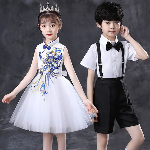 六一儿童大合唱演出服男女童中小学生朗诵合唱蓬蓬裙幼儿园表演服