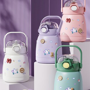 大肚肚保温杯2023新款吨吨桶大容量可爱女生超萌网红吸管带茶隔水