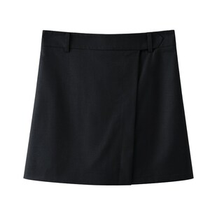 高腰A字半身裙女夏季大码胖mm200斤遮肚子显瘦开叉防走光西装短裙