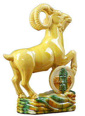 唐三彩陶瓷羊摆件礼品工艺品家具饰品博古架客厅书房摆件生肖羊摆