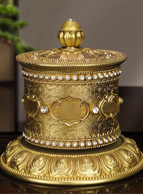 藏密坊 慧宝指捻黄铜手动款摆件 藏式传统家用桌面吉祥摆放大小号