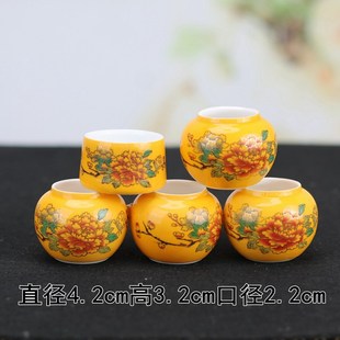 鸟笼瓷碗杯子靛颏绣眼文鸟芙蓉金青玉鸟黄鸟食罐鸟碗鸟杯五件套