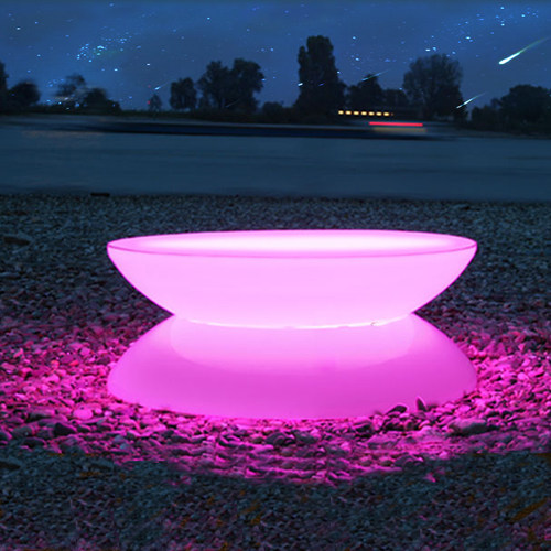 发光咖啡桌LED小圆桌酒吧KTV茶几客厅卧室遥控变色可充电装饰家具