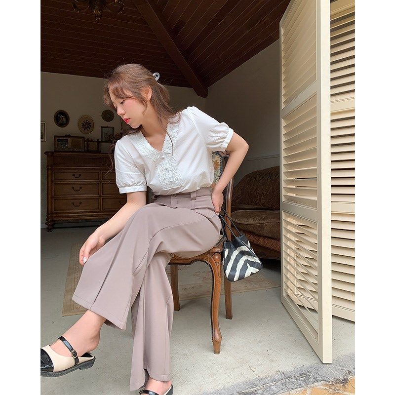 裤大码女胖mm显瘦阔腿裤女高腰垂感高级感气质百搭黑色直筒西装裤