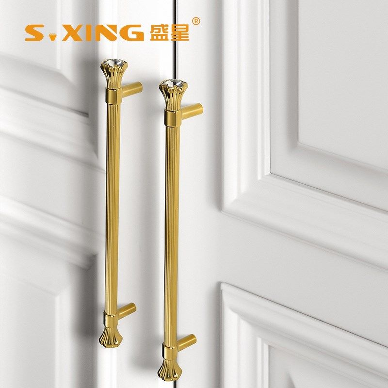 盛星五金锌合金水晶拉手轻奢金色单孔把手柜子抽屉拉手金属拉手,基础建材,小拉手,淘宝优惠券,粉丝福利购,淘宝优惠卷