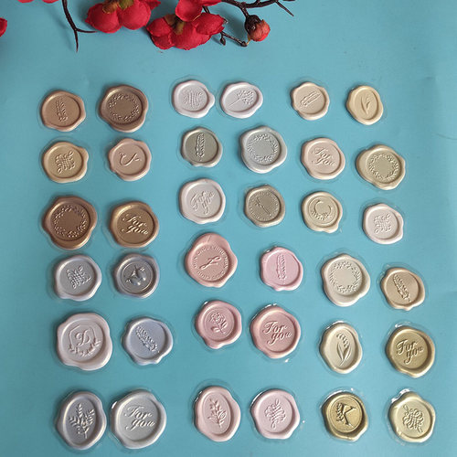 火漆币印章成品凹凸贴纸仿古手帐素材柔软防水标签装饰信封封口贴