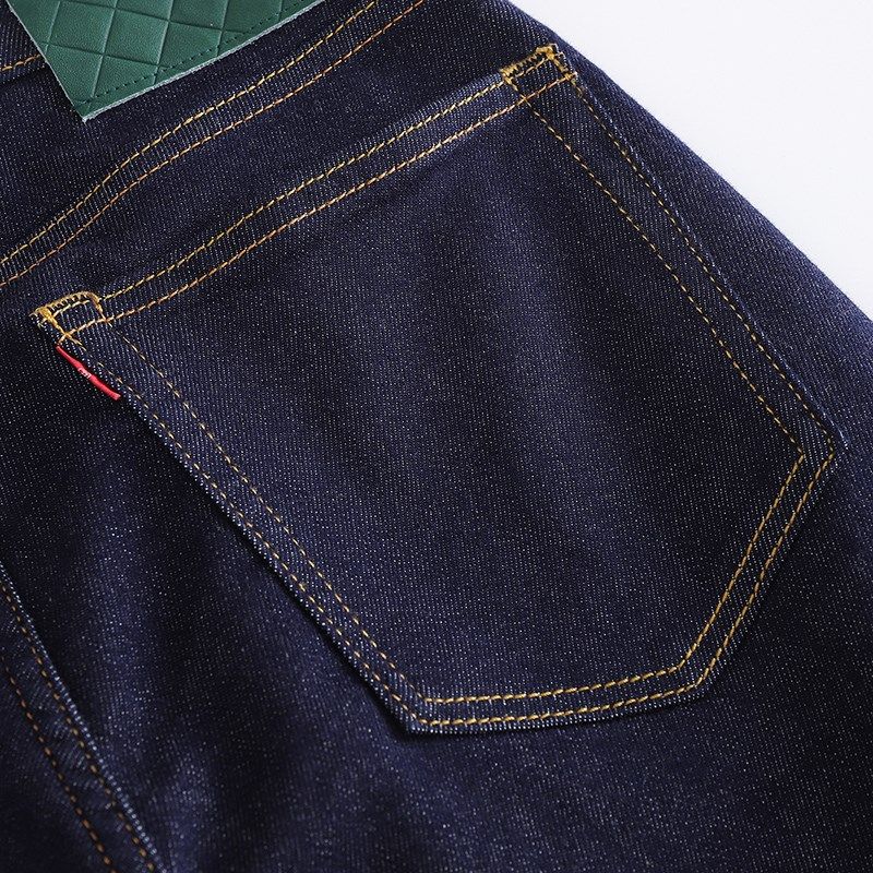 不掉色牛仔裤男士夏季薄款九分裤微宽松小直筒蓝色弹性八分裤长裤