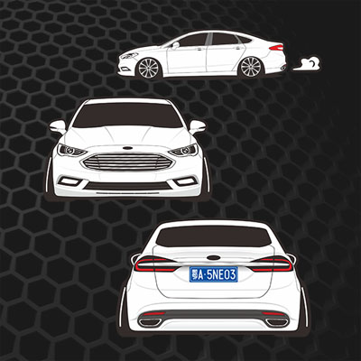 汉魂贴纸适用福特蒙迪欧17款汽车改装反光贴纸定制车友会车标5043