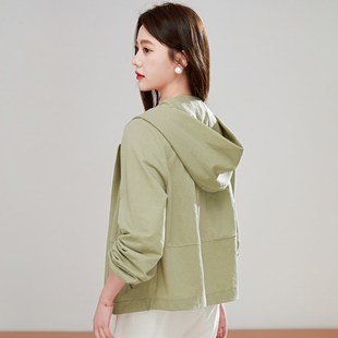 短款防晒衣女小个子2025年夏天新款休闲连帽针织防晒衫透气薄外套