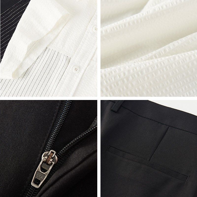 高级感套装男时尚男士衬衫搭配休闲商务西裤男款夏季新款男款裤子