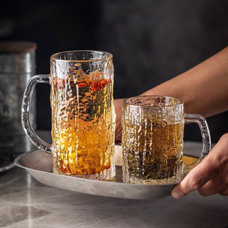 啤酒杯大容量家用轻奢精酿啤酒专用玻璃杯网红扎啤杯创意酒吧杯子