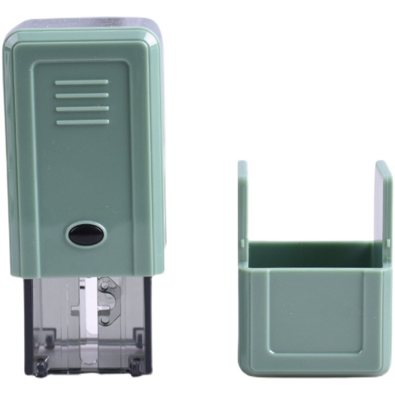 万玺回墨印章一鸿章壳材料自动回弹翻转章绿壳东方图圆章料替换印