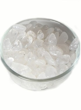 天然白水晶碎石原石消磁净化白石头供曼扎宝石鱼缸铺地抱枕七彩石