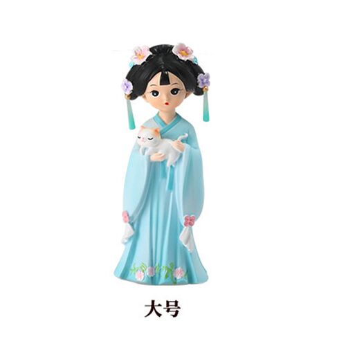国风簪花女孩手办国潮古风美女摆件桌面展示柜装饰品汉服娃娃文创