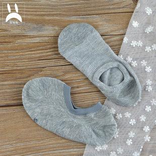 鹿人男女士隐形袜5双装 3060 棉底浅口袜底袜拖女袜子情侣船袜3020