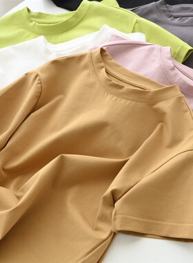 冰瓷棉 儿童薄款纯棉T恤 男童女童圆领宽松短袖170大童T 夏款童装