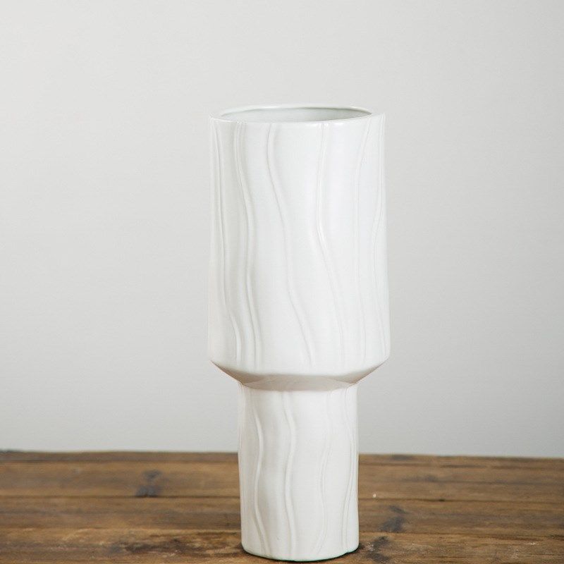 北欧陶瓷高脚花瓶白色书房客厅插花餐桌装饰花器设计师样板房软装,鲜花速递/花卉仿真/绿植园艺,花瓶,淘宝优惠券,粉丝福利购,淘宝优惠卷