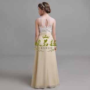 少女童大提琴小提琴演奏钢琴演出晚礼服儿童初中生毕业长款公主裙