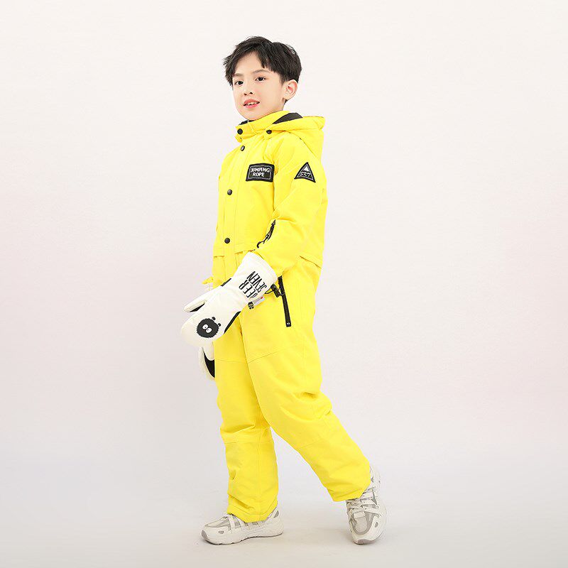 儿童连体滑雪服男童滑雪裤女童连体衣套装小童户外防水雪乡装备新