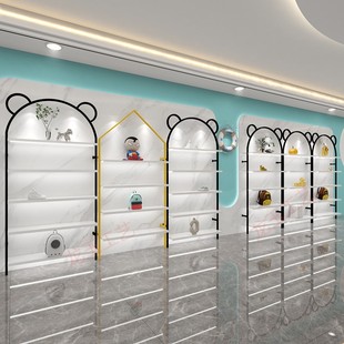 鞋店鞋架展示架童鞋店货架商场带灯货柜开店用的货架落店铺架子