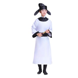 唐代古装汉服成人儿童李白杜甫诗人服装屈原书生话剧演出服送折扇