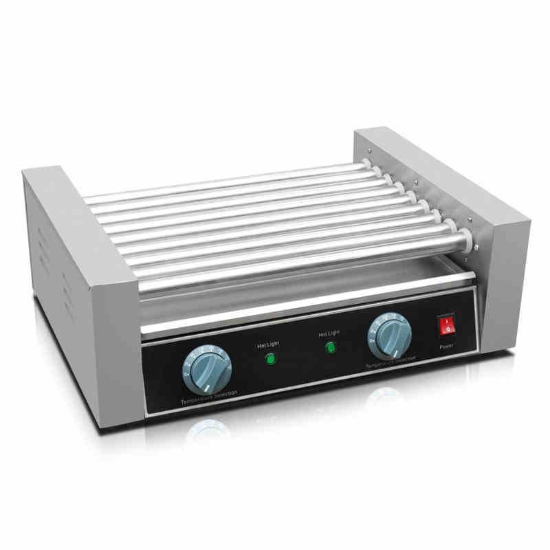 杰亿电热香肠热狗机9管烤肠机温控调温商用不锈钢烤火腿肠机FY-09