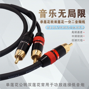 subwoofer低音炮转功放音箱发烧级重低音炮线rca莲花一分二车载