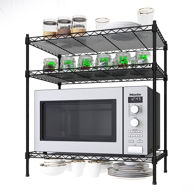 微波炉组合置物架厨房神器台面收纳储物架杂物碗盘碟盆调料架3层