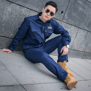 纯棉国家电网工服藏蓝色夏季长袖薄款矿工电工工作服 电力 防静电