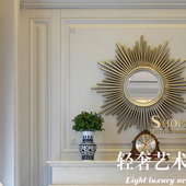 玄关高档客厅酒店餐边镜家用化妆镜子 饰镜欧式 美式 沙发背景墙面装